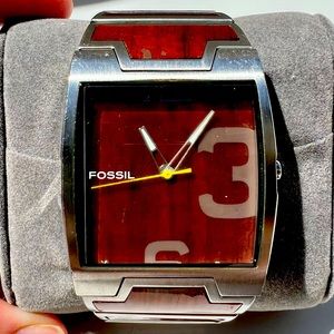 Men’s Fossil wood inlay watch JR9356